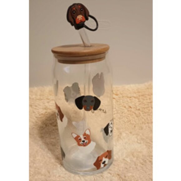 The Paper Store's Various Dog Breeds (20 oz.)Glass Tumbler with Straw & Topper - Picture 4 of 9